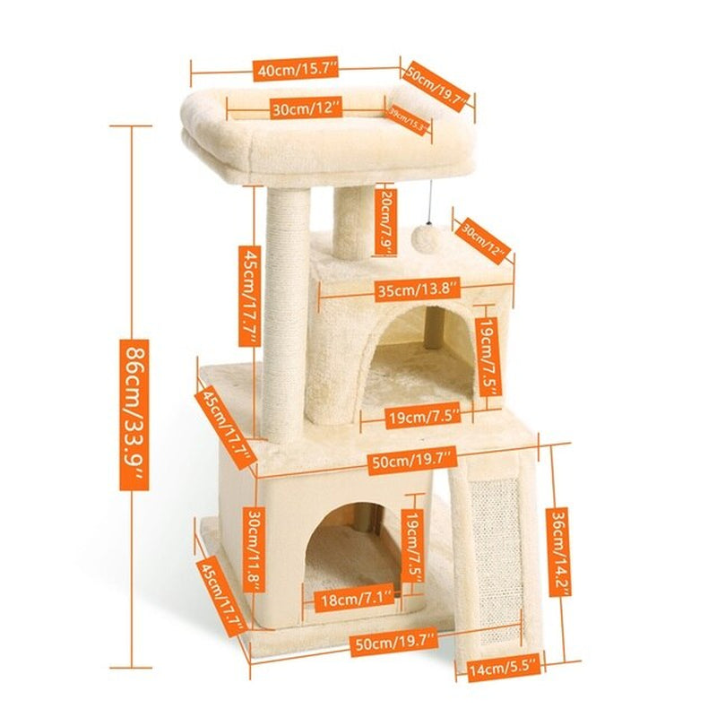 Domestic Delivery Multi-Level Cat Tree Tower Climb Furniture Scratching Post for Indoor House Pet Supplies Kitten Toy Cozy Condo