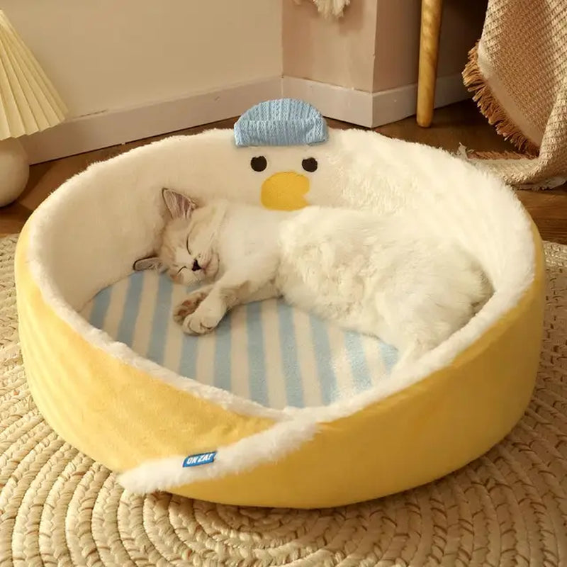 Round Pet Beds for Cat Nest Spacious Comfortable Deep Sleep Cushions Sofa Puppy House for Small Medium Cat Pet Supplies